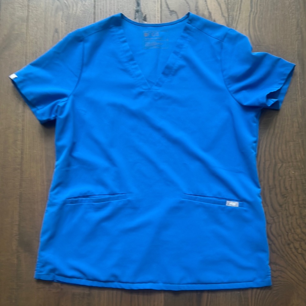 FIGS Royal blue Casma top Large
